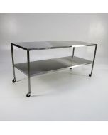Large Stainless Steel Instrument Table with Shelf or H Brace
