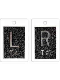 Plastic Markers 5/8" L&R Black Glitter
