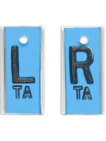 Aluminum X-Ray Markers 5/8" L&R Ice Blue Solid
