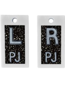 Plastic Markers 1/2" L&R (Black Glitter)