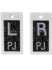 Plastic Markers 1/2" L&R (Black Glitter)