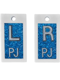 Plastic Markers 1/2" L&R (Blue Glitter)