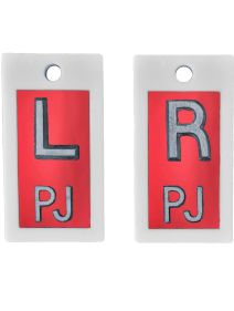 Plastic Markers 1/2" L&R (Bright Red Metallic)