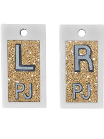Plastic Markers 1/2" L&R (Gold Glitz Glitter)