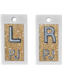 Plastic Markers 1/2" L&R (Gold Glitz Glitter)