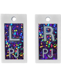 Plastic Markers 1/2" L&R (Grape Sequins)