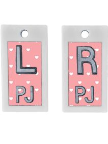 Plastic Markers 1/2" L&R (Pink Hearts)