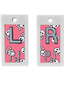 Plastic Markers 1/2" L&R (Pink Skull Bones)