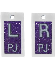 Plastic Markers 1/2" L&R (Purple Glitter)