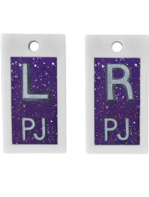 Plastic Markers 1/2" L&R (Purple Glitter)