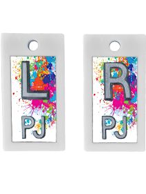 Plastic Markers 1/2" L&R (Rainbow Splatter)