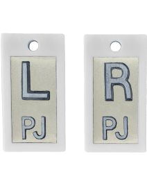 Plastic Markers 1/2" L&R (Silver Metallic)