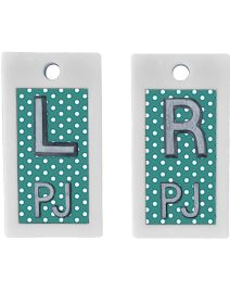 Plastic Markers 1/2" L&R (Teal Dots)