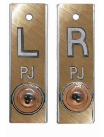 Position Markers 1/2" L&R Brushed Antique Gold Metallic