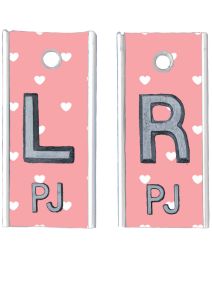 Alum Markers 1/2" L&R (Pink Hearts)