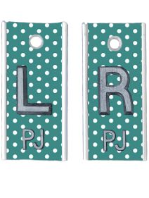 Alum Markers 1/2" L&R (Teal Dots)