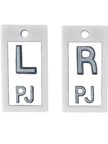 Plastic Markers 1/2" L&R (White Solid)