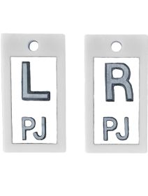 Plastic Markers 1/2" L&R (White Solid)