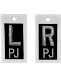 Plastic Markers 5/8" L&R (Black Solid)