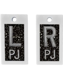 Plastic Markers 5/8" L&R (Black Glitter)
