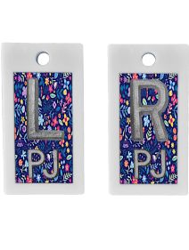 Plastic Markers 5/8" L&R (Blue Floral)