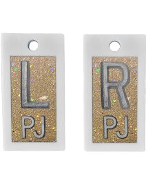 Plastic Markers 5/8" L&R (Champagne Glitter)