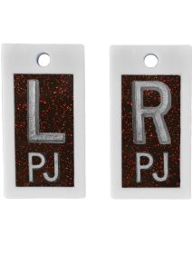Plastic Markers 5/8" L&R (Cinnamon Glitter)