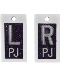 Plastic Markers 5/8" L&R (Dark Amethyst Glitter)