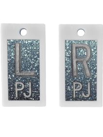 Plastic Markers 5/8" L&R (Dark Grey Glitter)