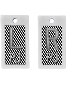 Plastic Markers 5/8" L&R (Diagonal Stripes)