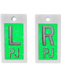 Plastic Markers 5/8" L&R Fluorescent Green Glitter