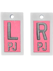 Plastic Markers 5/8" L&R Fluorescent Pink Glitter