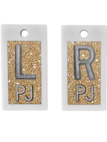 Plastic Markers 5/8" L&R (Gold Glitter)