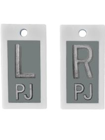 Plastic Markers 5/8" L&R (Grey Solid)