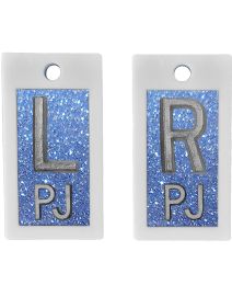 Plastic Markers 5/8" L&R (Light Blue Glitter)