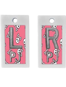 Plastic Markers 5/8" L&R (Pink Skull Bones)