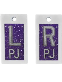 Plastic Markers 5/8" L&R (Purple Glitter)