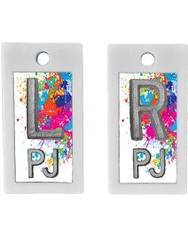 Plastic Markers 5/8" L&R (Rainbow Splatter)