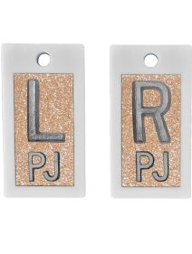 Plastic Markers 5/8" L&R (Rosy Gold Glitter)