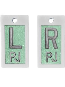 Plastic Markers 5/8" L&R (Sea Foam Green Glitter)