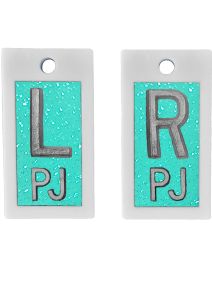 Plastic Markers 5/8" L&R (Tiffany Blue Glitter)