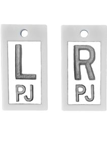 Plastic Markers 5/8" L&R (White Solid)