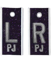 Alum Markers 5/8" L&R (Dark Amethyst Glitter)