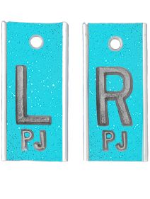 Alum Markers 5/8" L&R (Fluorescent Blue Glitter)
