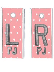 Alum Markers 5/8" L&R (Pink Hearts)