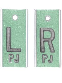 Alum Markers 5/8" L & R (Sea Foam Green Glitter)