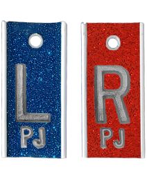 Alum Markers 5/8" L&R (Blue Red Glitter)