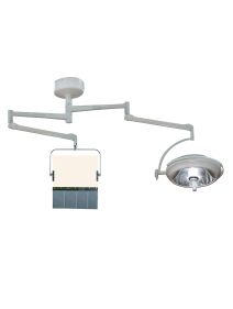Ceiling Mounted Overhead Lead Acrylic Barrier With Lead Curtain and Light