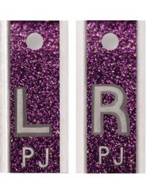 Aluminum X-Ray Markers Purple Glitter