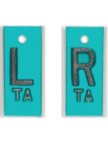 Aluminum X-Ray Markers 5/8" L&R Turquoise Blue Solid